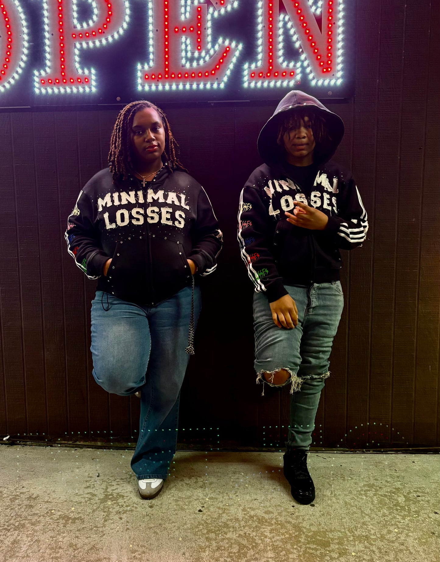 BLACK I HATE LOSING ZIP-UP