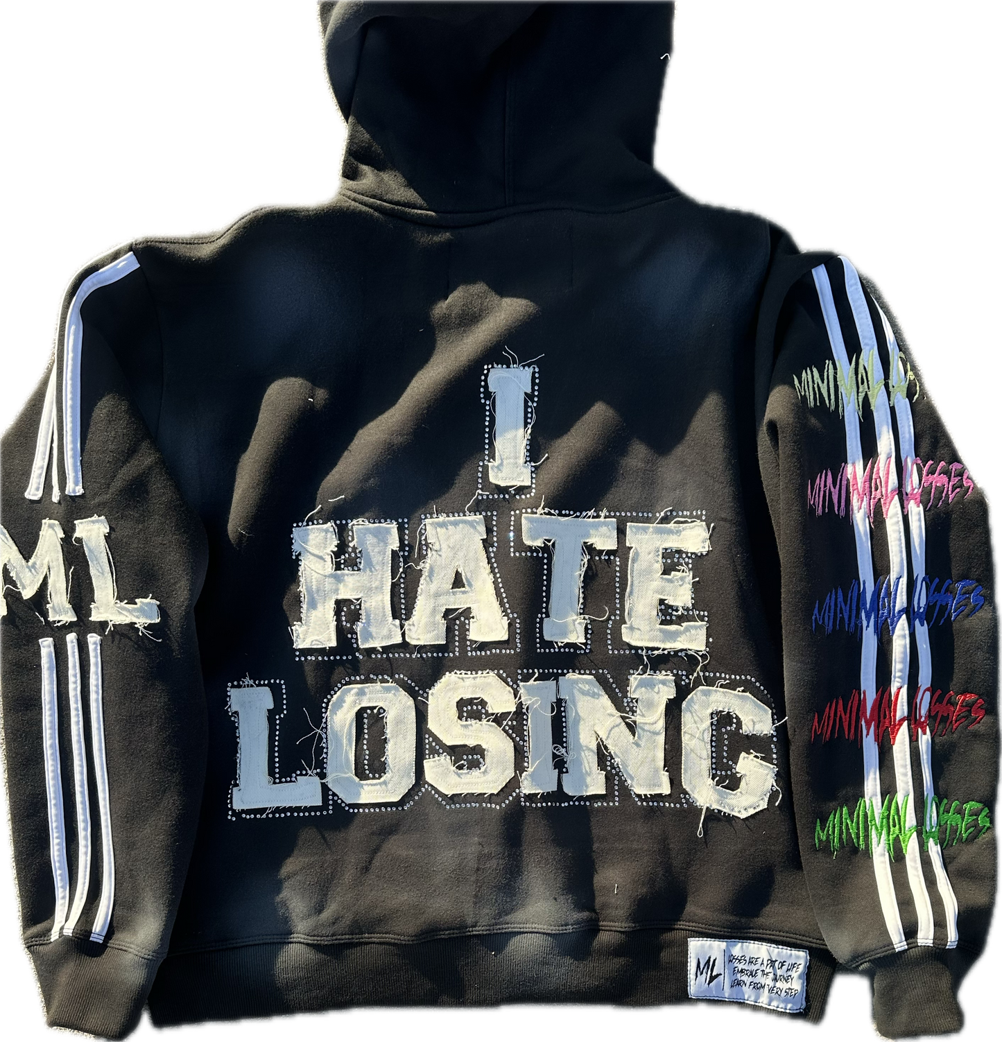 BLACK I HATE LOSING ZIP-UP