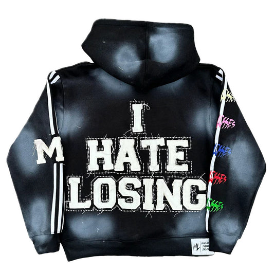 BLACK I HATE LOSING ZIP-UP