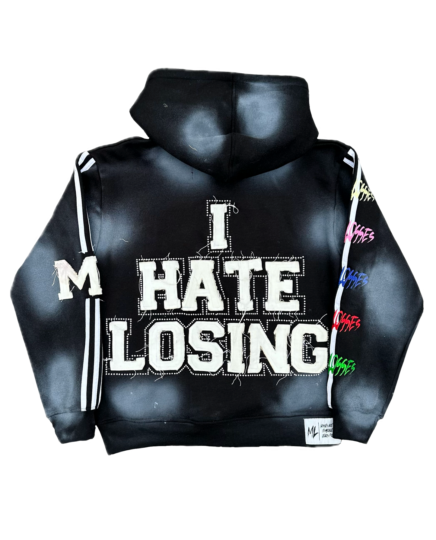BLACK I HATE LOSING ZIP-UP