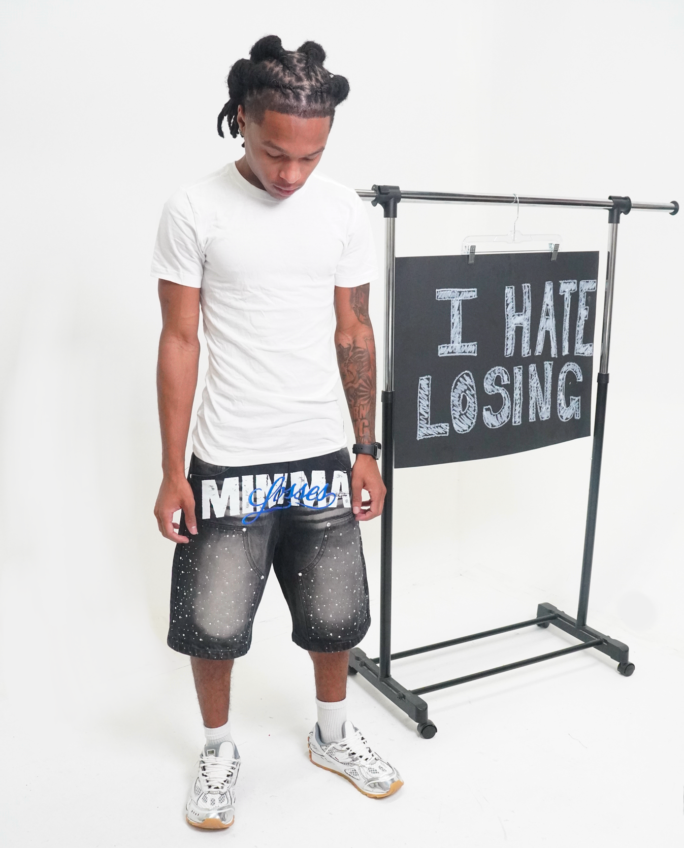 ML BLACK RHINESTONE JORTS