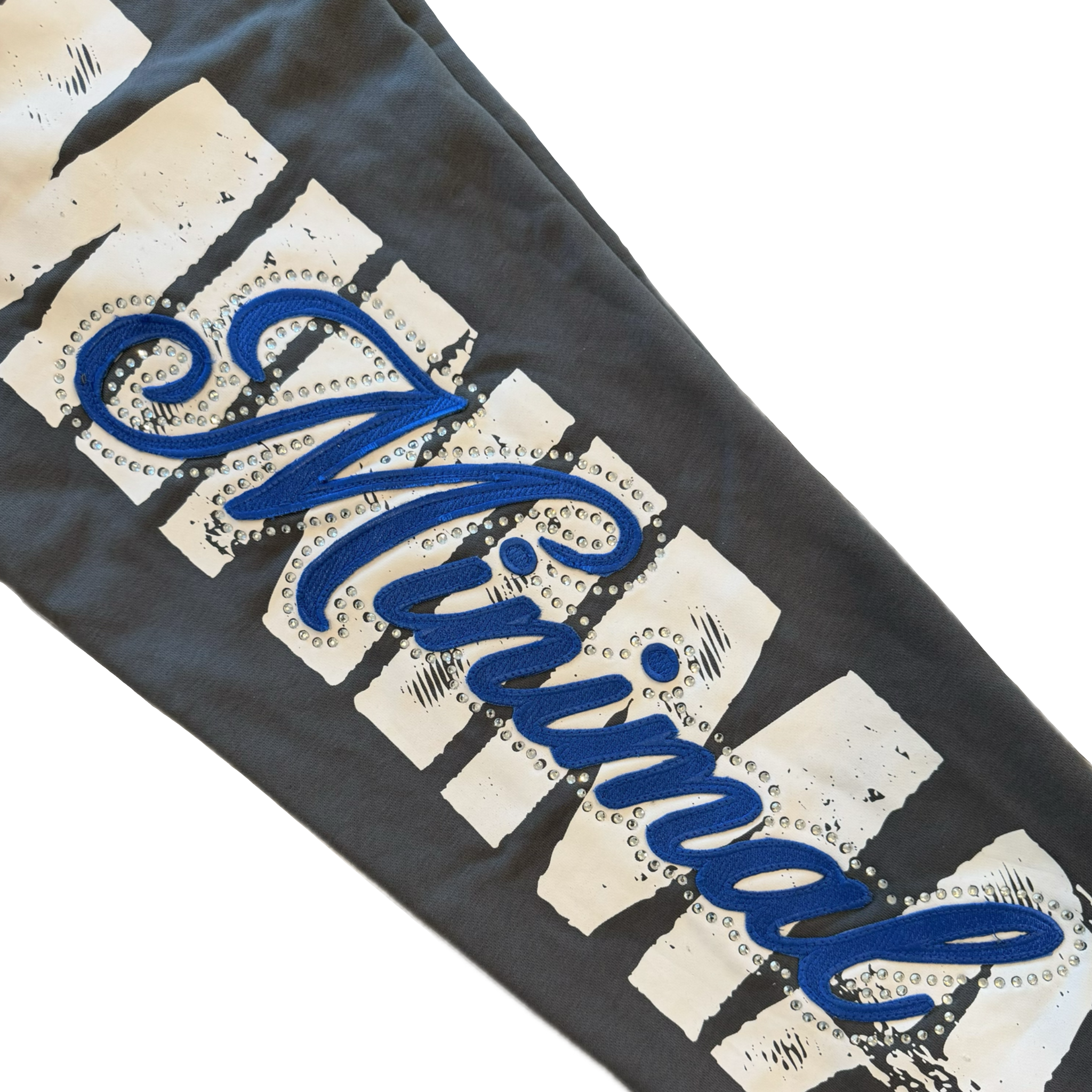 BLUE RHINESTONE SWEATPANTS