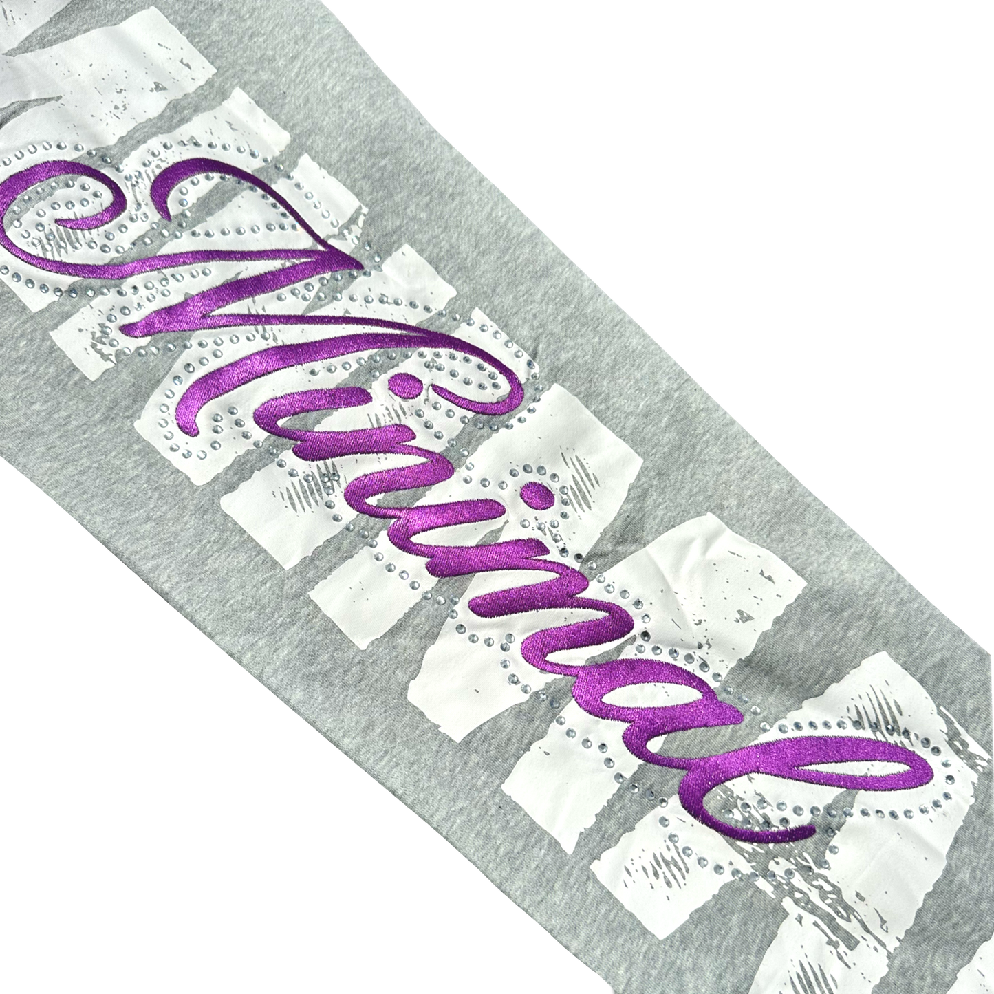 ML Purple Rhinestone Sweatpants