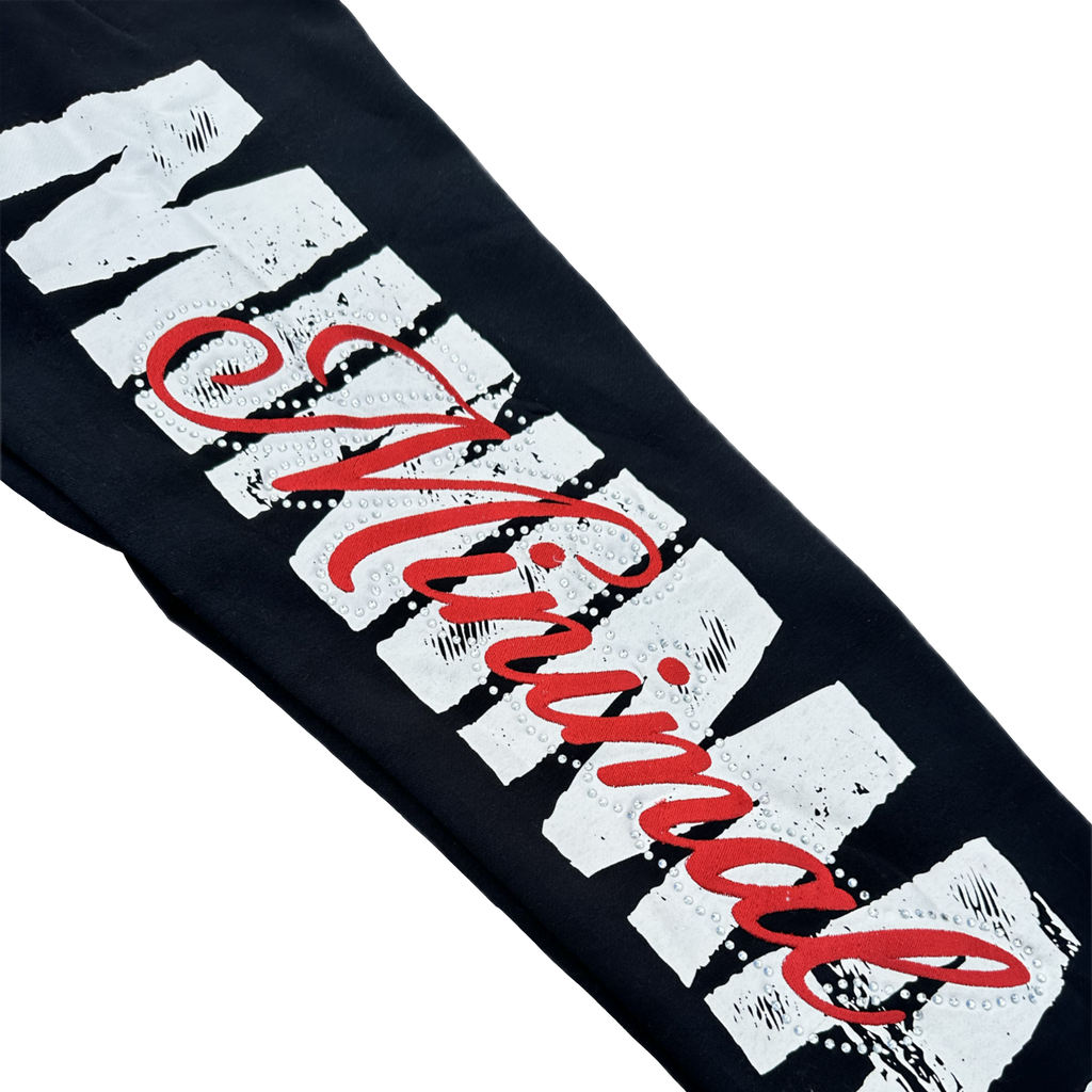 RED RHINESTONE SWEATPANTS