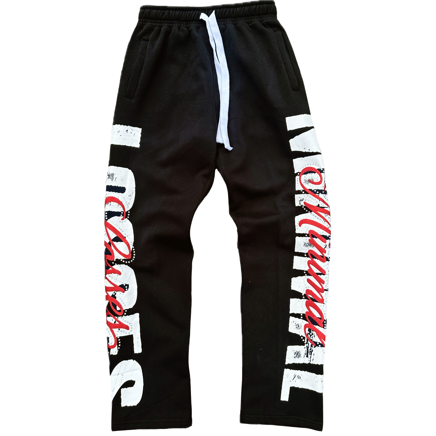ML Red Rhinestone Sweatpants