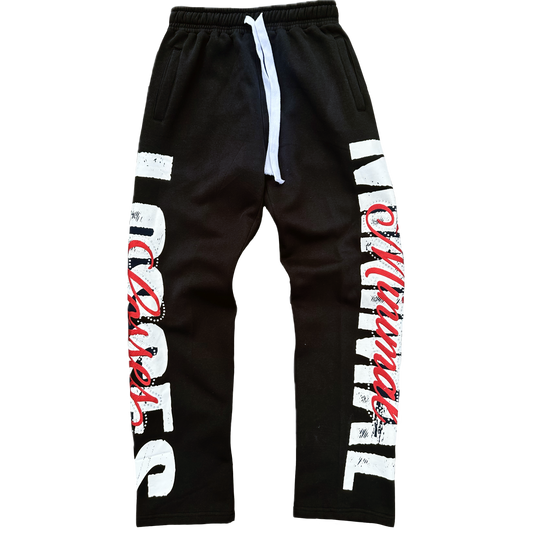 ML Red Rhinestone Sweatpants