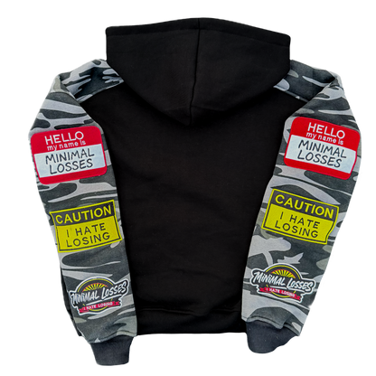 “I Hate Losing” Patchwork Hoodie