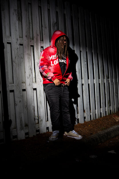 RED I HATE LOSING ZIP-UP