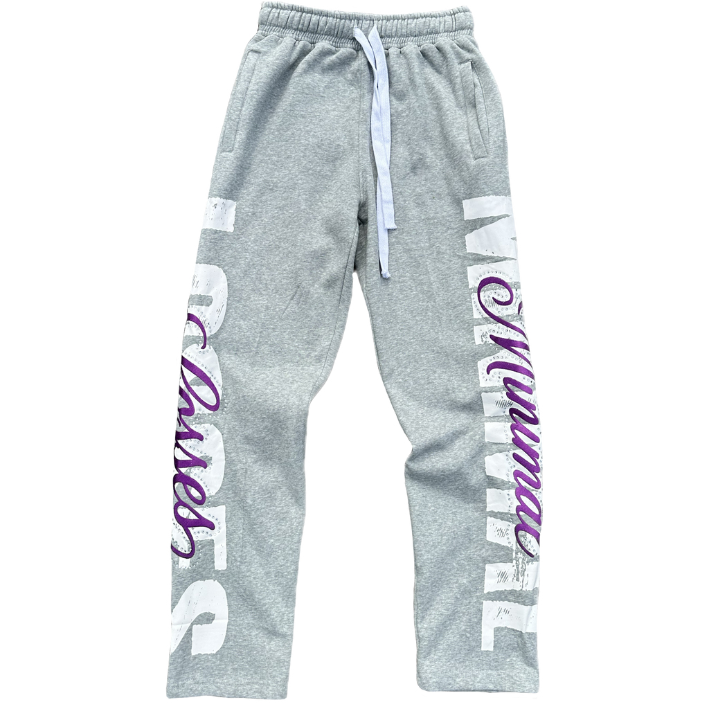 PURPLE RHINESTONE SWEATPANTS