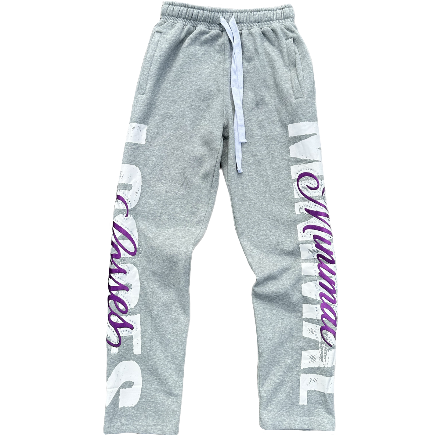 ML Purple Rhinestone Sweatpants