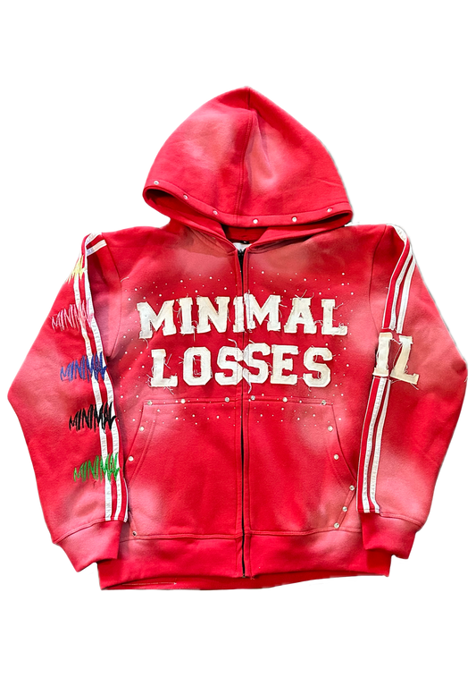 RED I HATE LOSING ZIP-UP