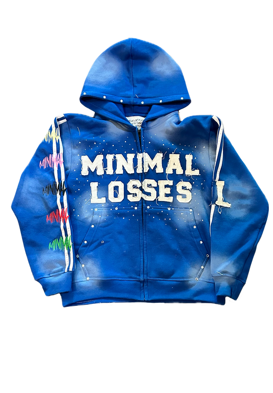 BLUE I HATE LOSING ZIP-UP