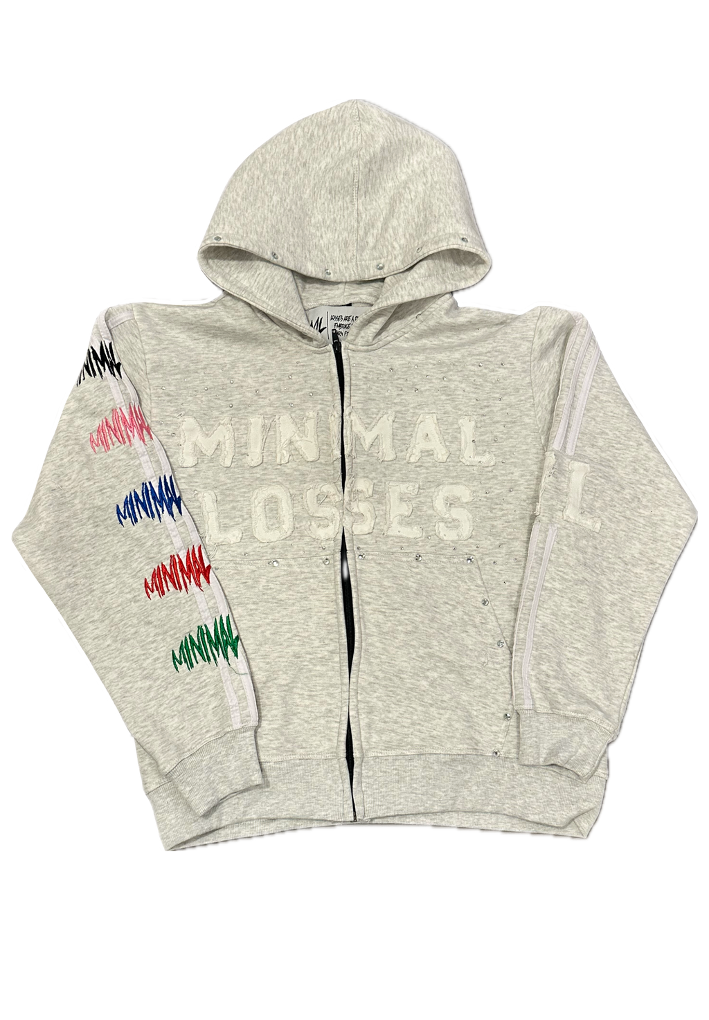 GRAY I HATE LOSING ZIP-UP