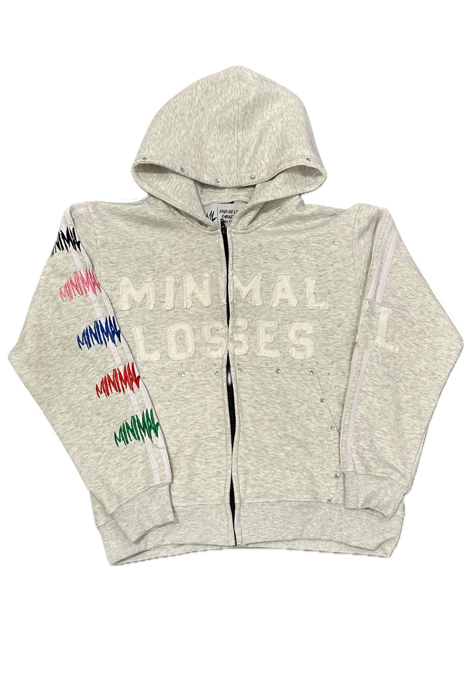 GRAY I HATE LOSING ZIP-UP