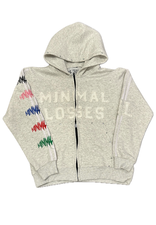 GRAY I HATE LOSING ZIP-UP