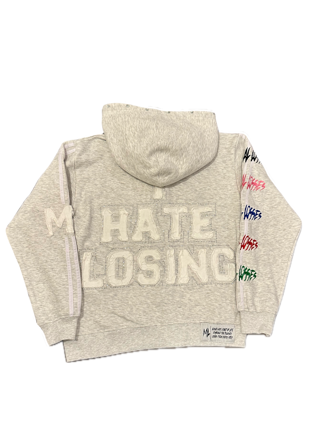 GRAY I HATE LOSING ZIP-UP