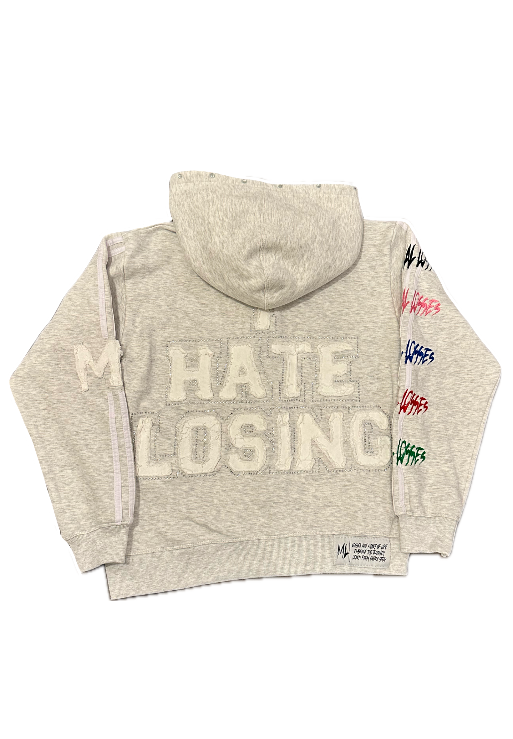 GRAY I HATE LOSING ZIP-UP