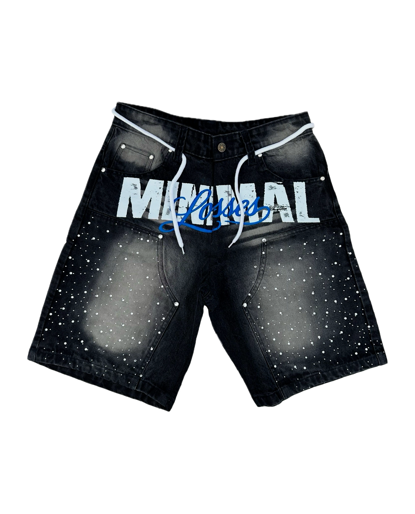 ML BLACK RHINESTONE JORTS