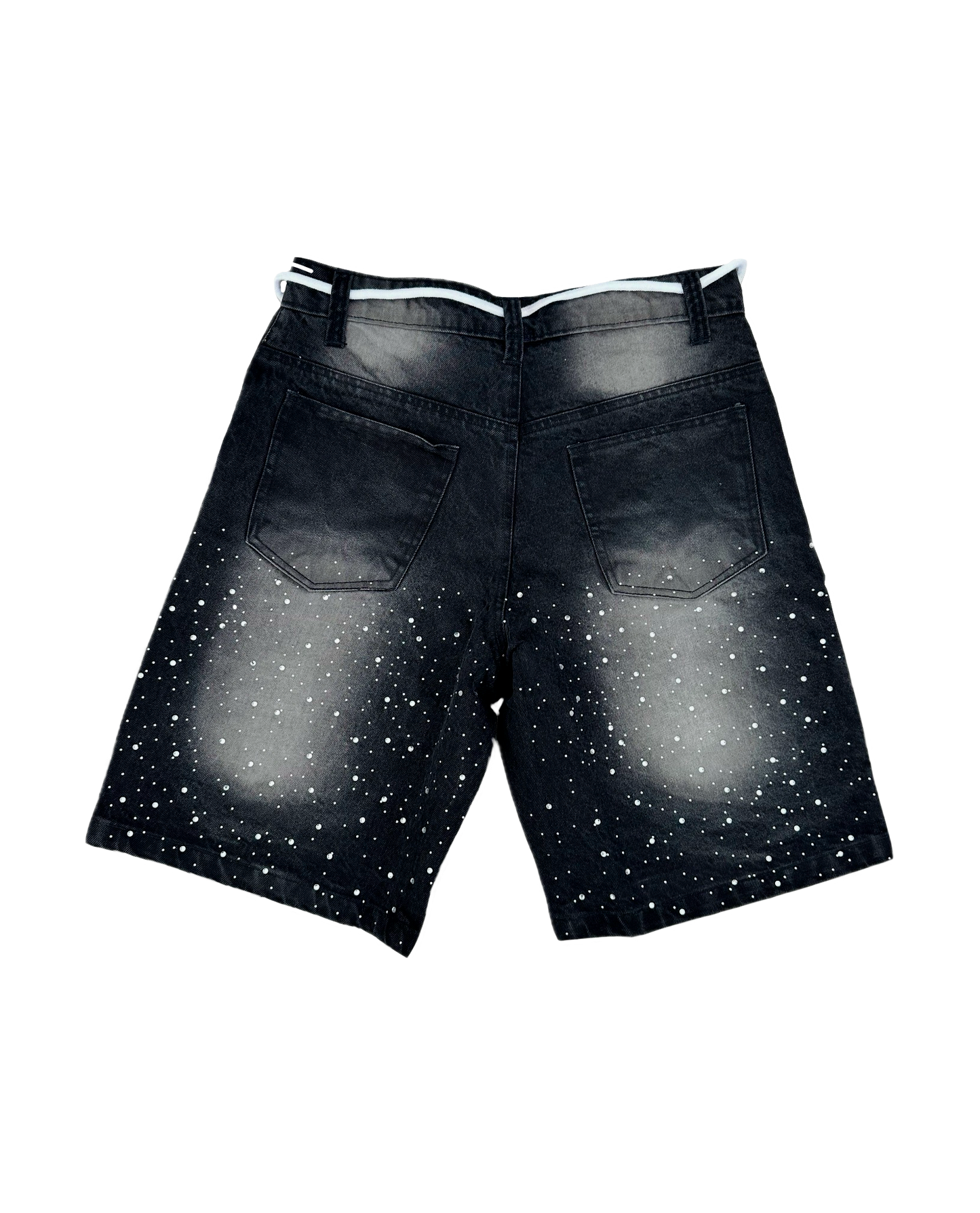 ML BLACK RHINESTONE JORTS