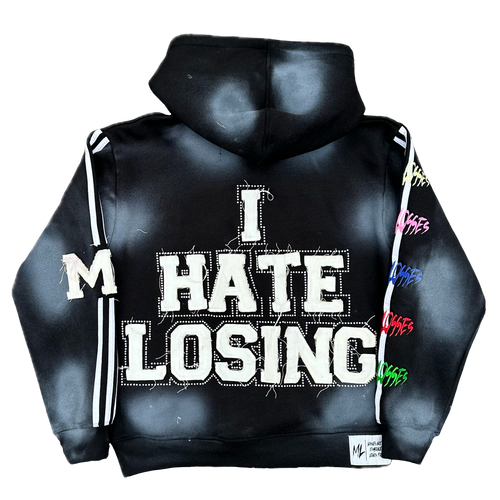 BLACK I HATE LOSING ZIP-UP