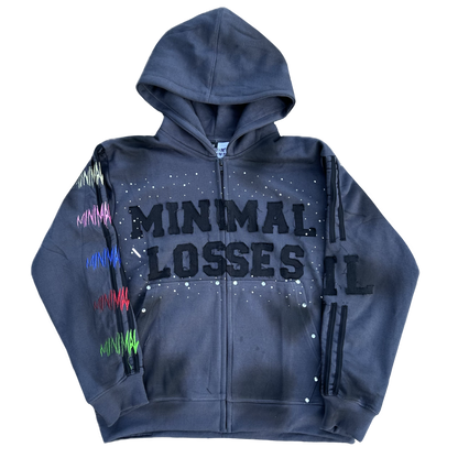 DARK GRAY I HATE LOSING ZIP-UP
