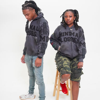 DARK GRAY I HATE LOSING ZIP-UP