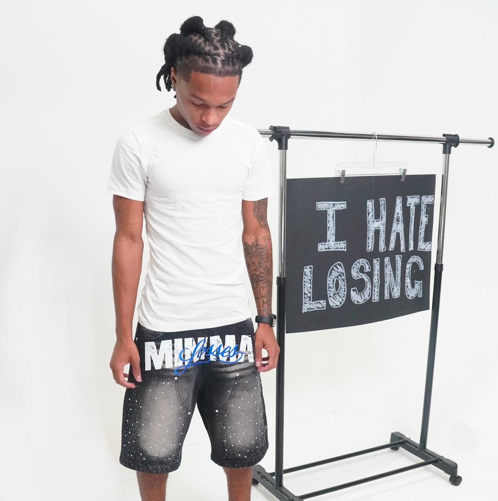 ML BLACK RHINESTONE JORTS