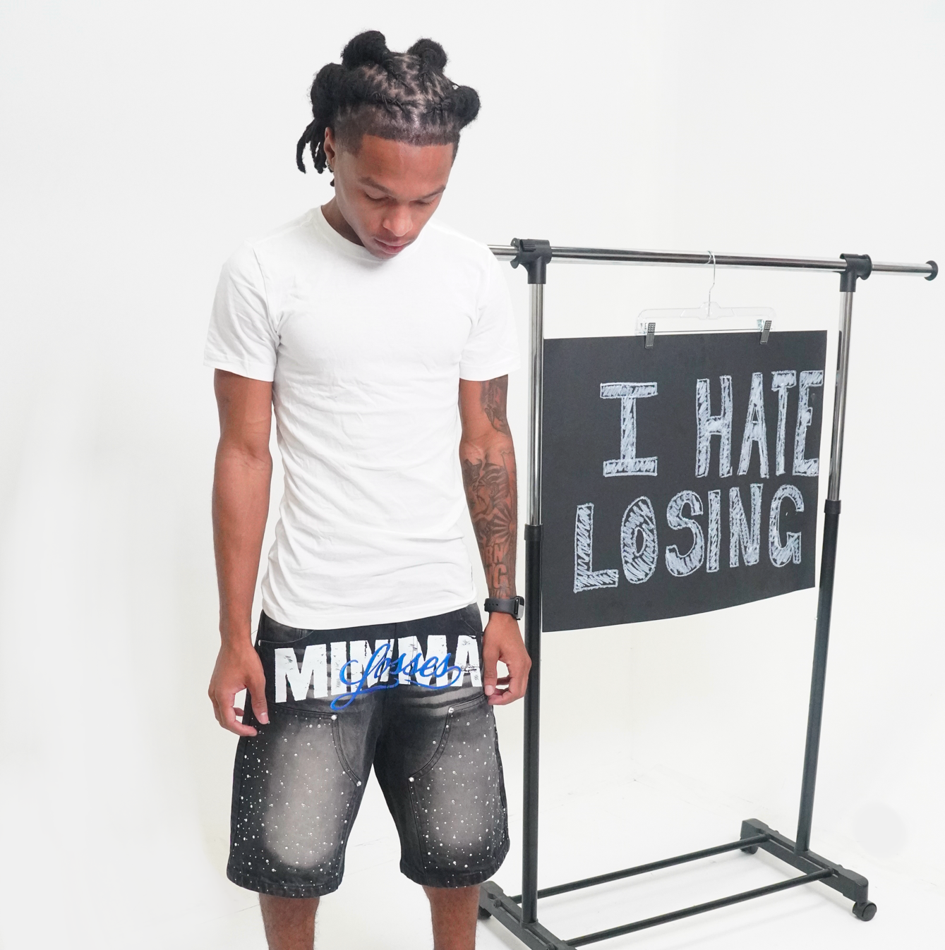 ML BLACK RHINESTONE JORTS