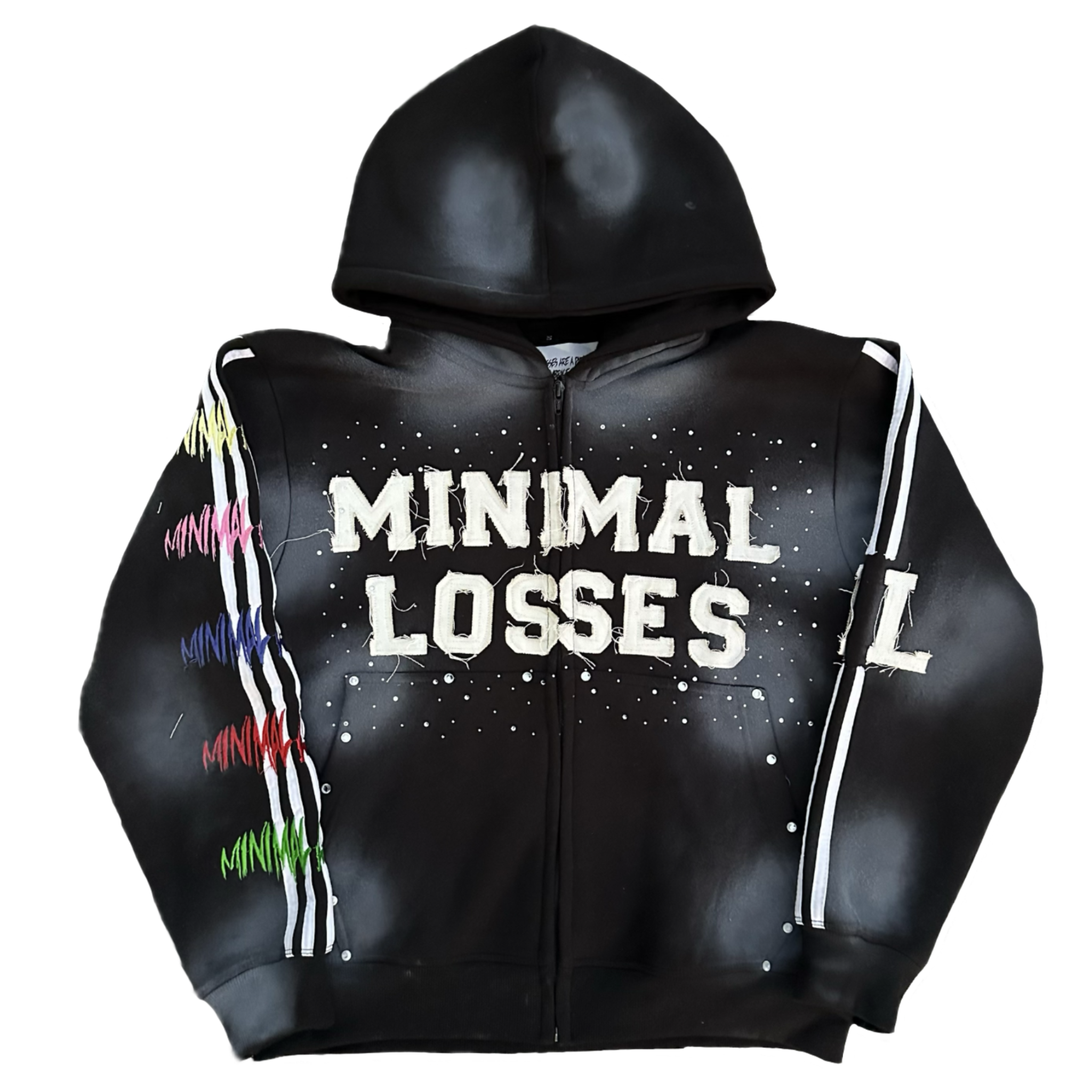 BLACK I HATE LOSING ZIP-UP