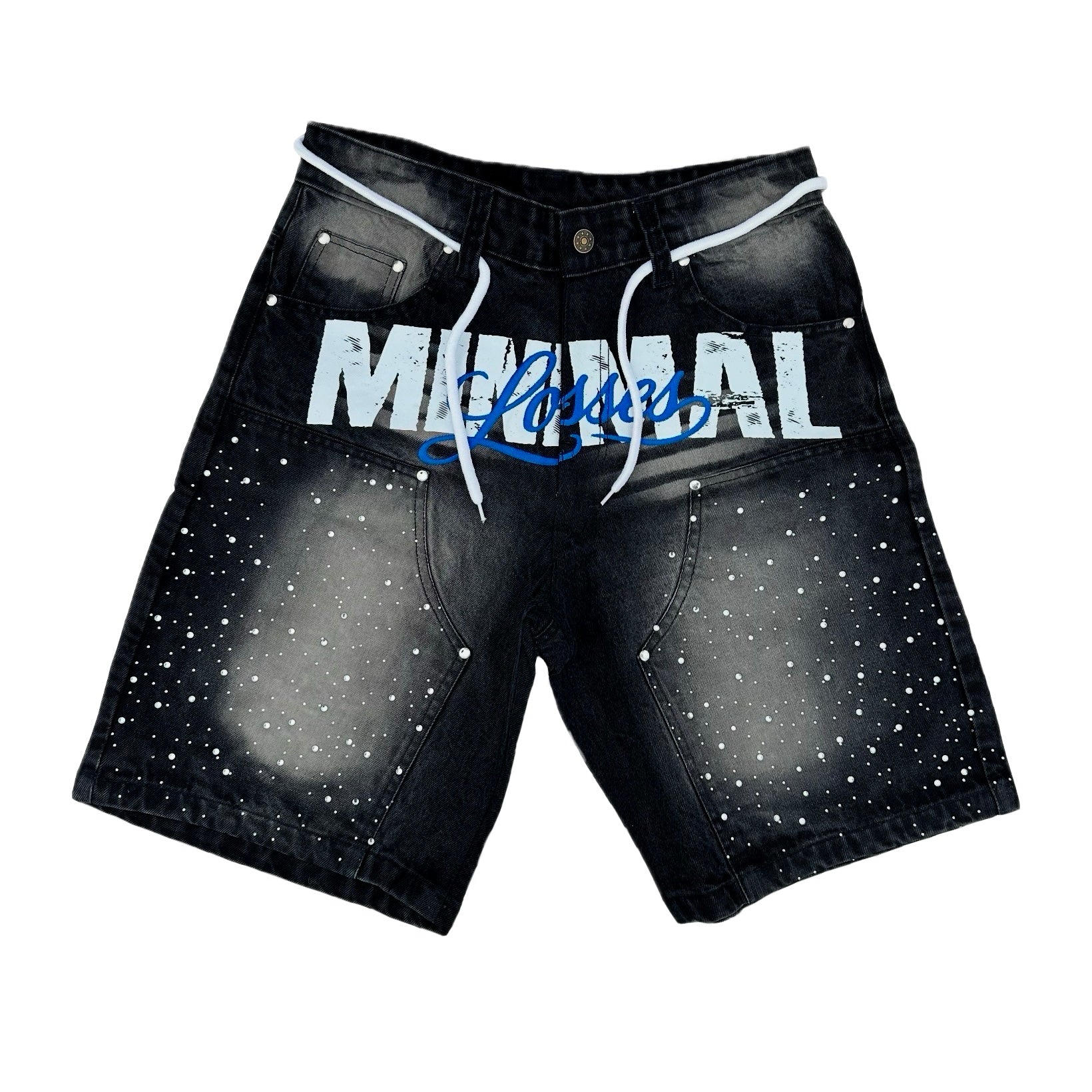 ML BLACK RHINESTONE JORTS