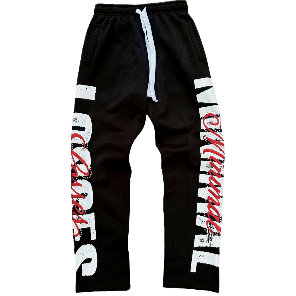 RED RHINESTONE SWEATPANTS