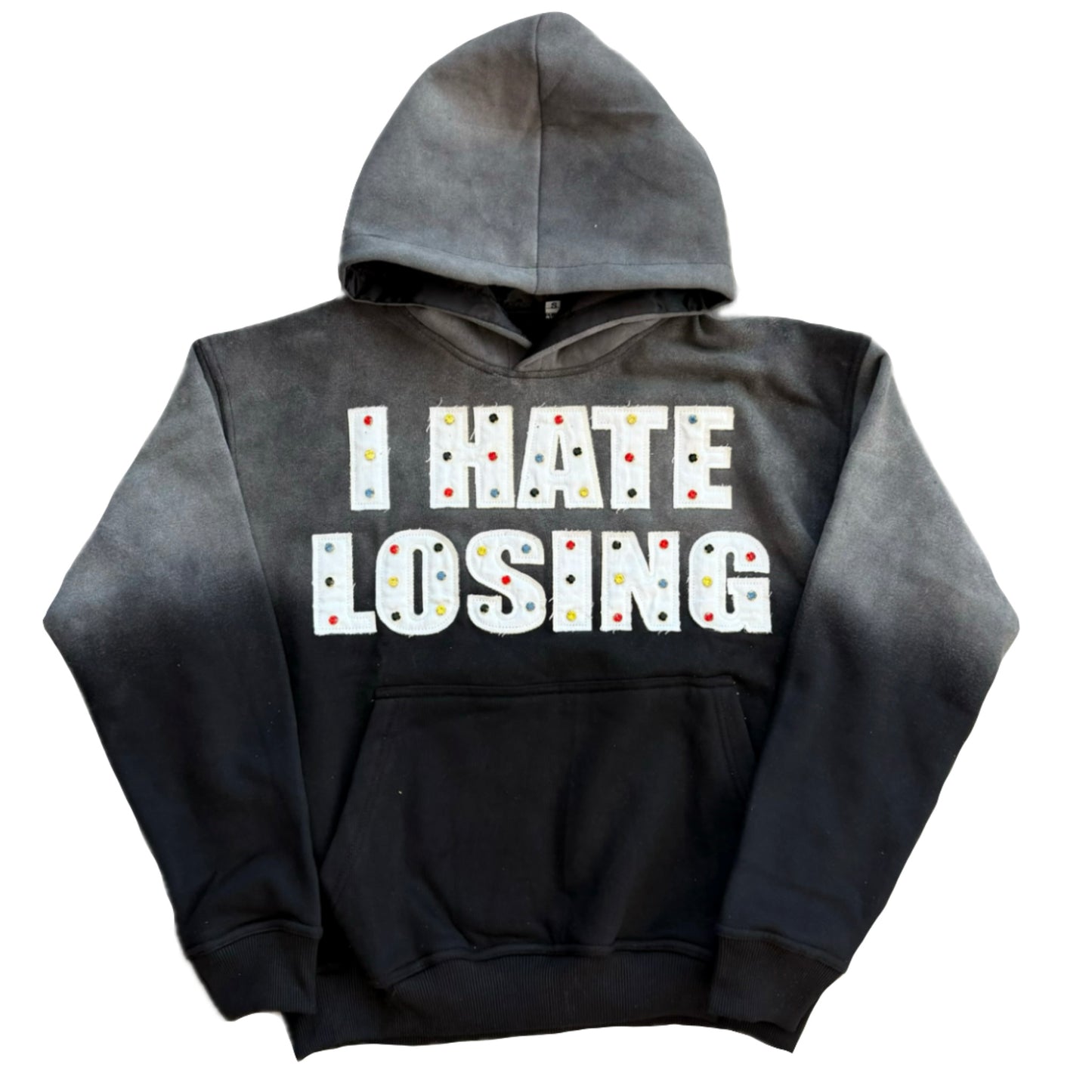“I Hate Losing” Acid Wash Hoodie