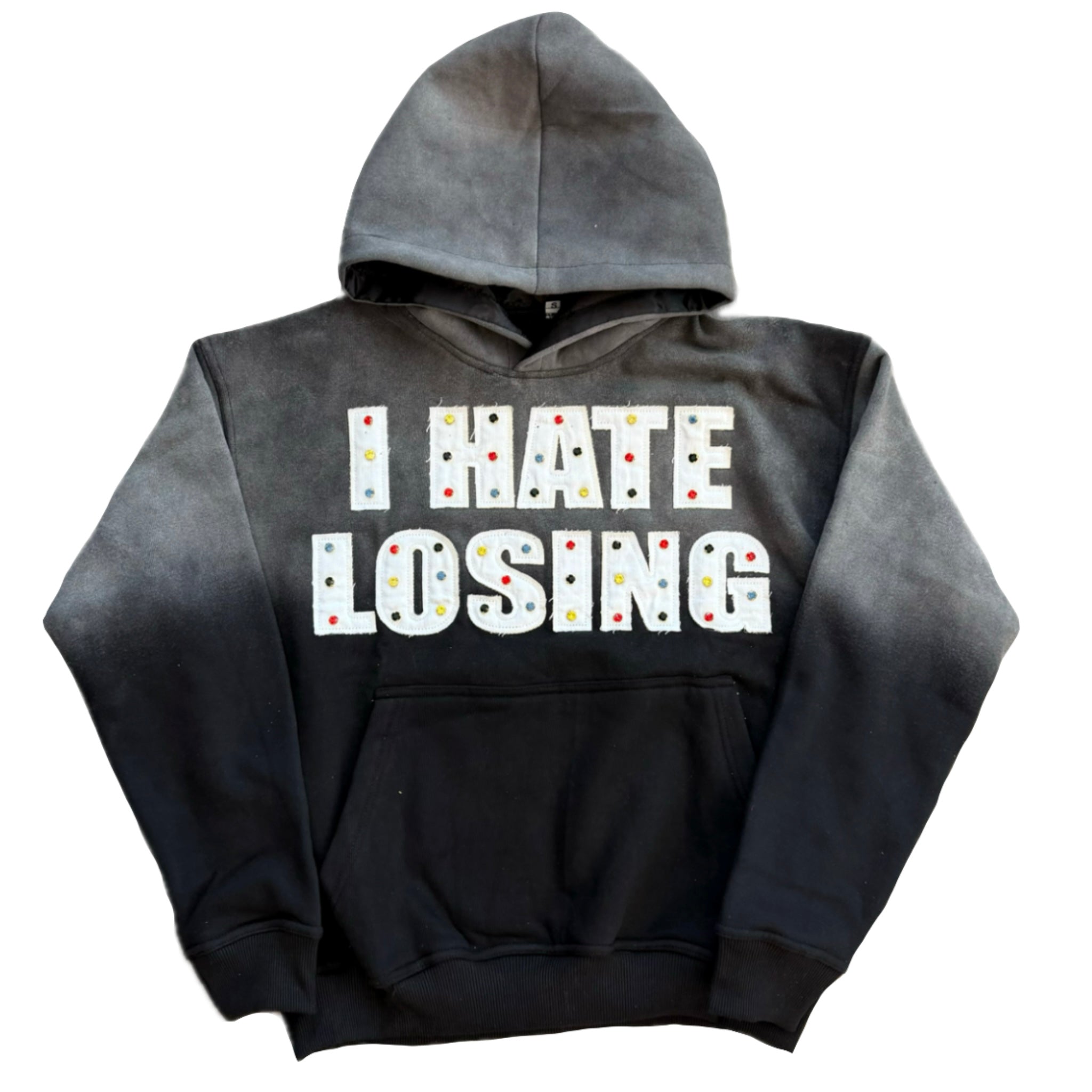 “I Hate Losing” Acid Wash Hoodie